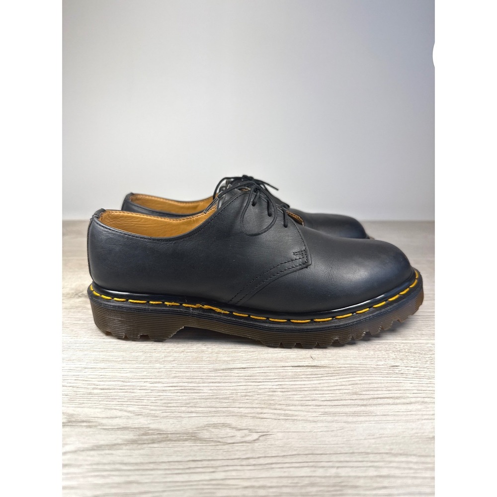 Dr. Martens Women 8 1461 Made in England Oxford Shoes Black Leather Bex Lug Sole - Picture 2 of 11